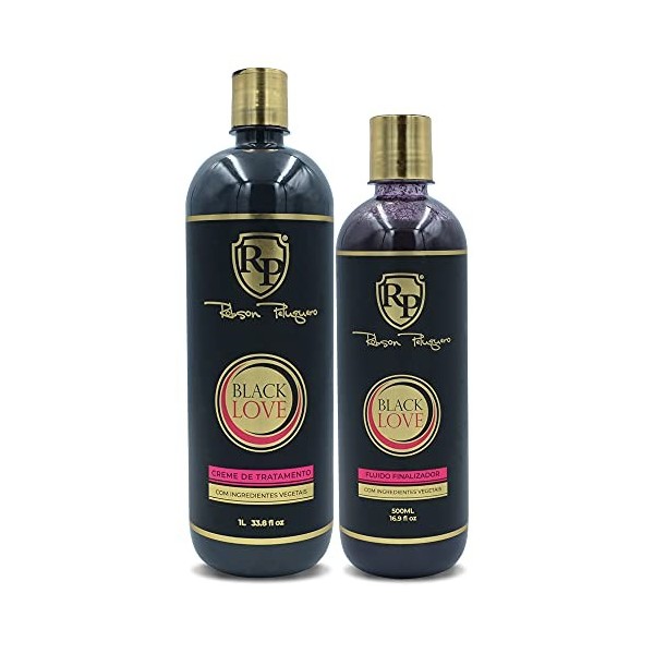 Kit Robson Peluquero Selagem Black Love Treatment Cream Fluid Finisher