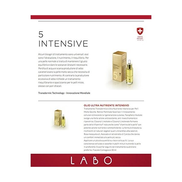 LABO TRANSDERMIC Intensive Huile Ultra Nutritious Face Oil 30 ml