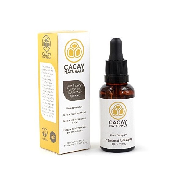 Cacay Naturals Face Oil - LA MEILLEURE Anti Aging et Anti rides pour votre peau. Contient 100% Pure Huile Cacay. Profitez de 