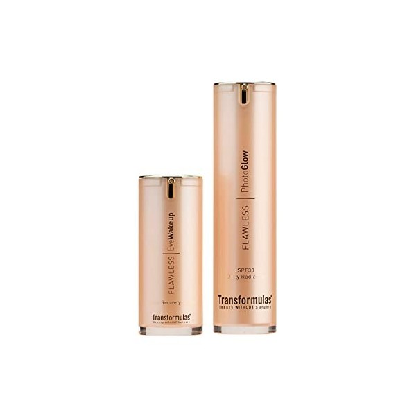 Transformulas Flawless PhotoGlow 50ml & Eye Wake Up Rapid Recovery 17.5ml 15 Day Result Set, Reduces Puffiness and Dark Circl