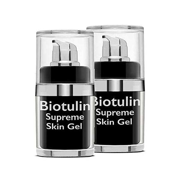 Biotulin Supreme Skin Gel 15ml [Lot de 2 flacons] - Sérum facial anti-rides pour femmes et hommes - Acide hyaluronique - Ingr