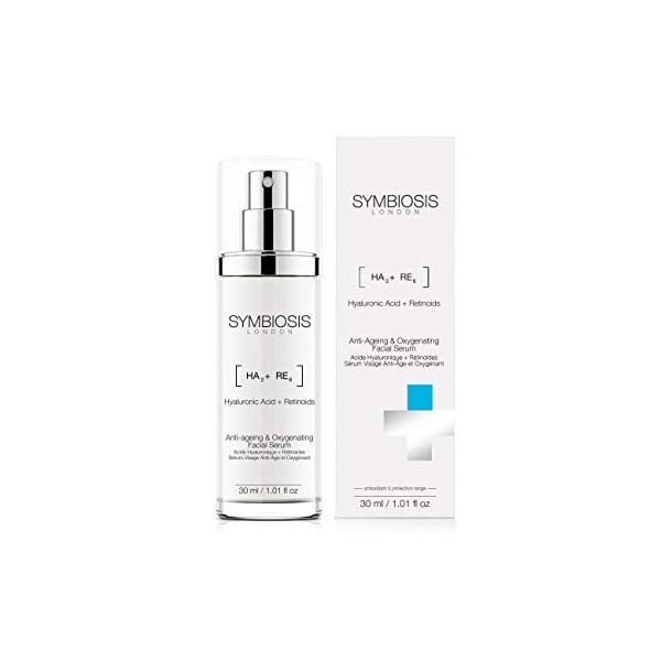 SYMBIOSIS LONDON Acide Hyaluronique + Rétinoides Sérum Visage Anti-Âge/Oxygénant 30 ml