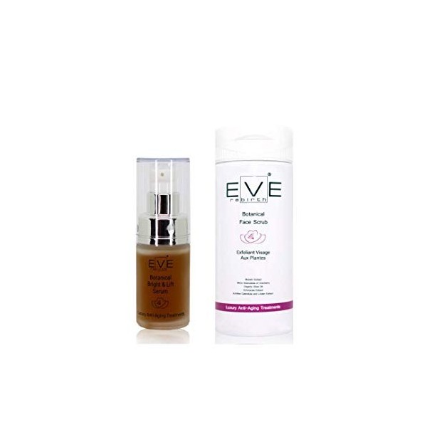 Eve Rebirth Kit Sérum aux Plantes Anti-Age Illuminant 15 ml + Exfoliant pour Visage aux Plantes 125 ml