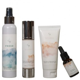 Pack Calm Your Skin/Tonique rafraîchissant 150 ml/Masque réparateur 100 ml/Booster apaisant 15 ml/Crème régénérante 50 ml