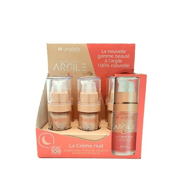 ARCILIA - CARTON PRESENTOIR DE 6 CREMES DE NUIT POUR LE VISAGE - SOIN DU VISAGE NATUREL ET BIO CRÈME RICHE NON GRASSE