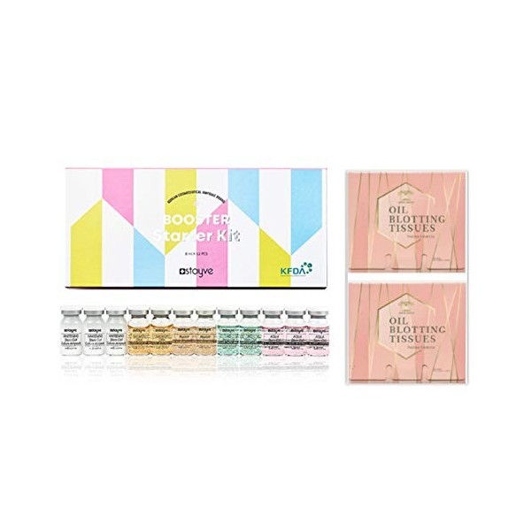 Stayve BB Meso Glow Booster Starter Kit - Stem cell, Gold, Salmon DNA Ampoules Anti-age - 12 pcs x 5 ml /1 paquet Fabriqué en