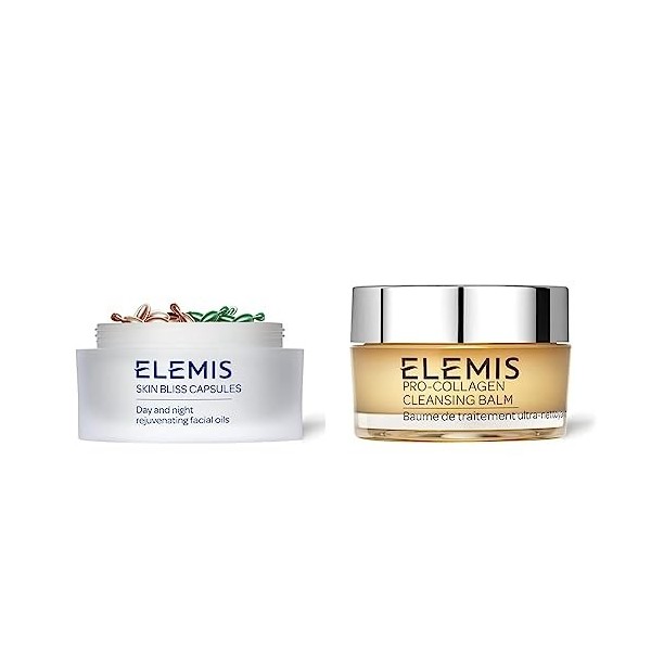 ELEMIS Gélules de récupération cellulaire skin bliss,capsule anti-âge pour purifier,nourrir la peau + ELEMIS Baume nettoyant 
