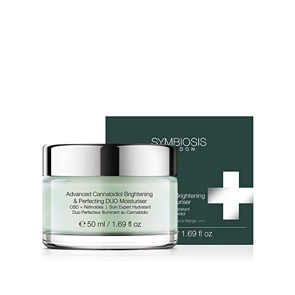 SYMBIOSIS LONDON CBD + Rétinoïdes Soin Expert Hydratant Duo Perfecteur Illuminant au Cannabidiol 50 ml