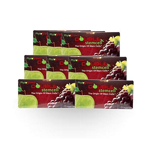 PHYTO SCIENCE PhytoScience Lot de 8 paquets de formule naturelle anti-âge à double cellules souches pour réduire les rides, l