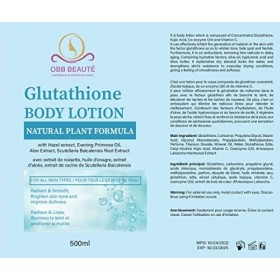 GAMME GLUTATHIONE ILLUMINATRICE DE TEINT POUR TOUS TYPES DE PEAUX lait 500ml, serum pour le visage 120ml, crème visage 50g, 