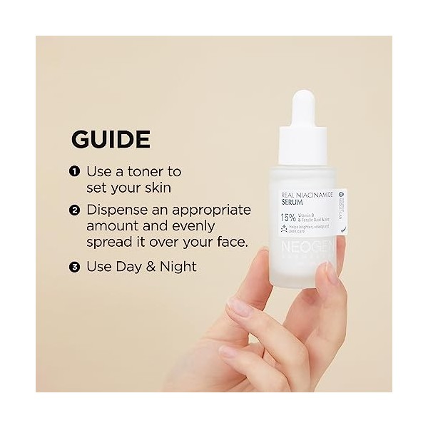 DERMALOGY by NEOGENLAB Sérum Real Niacinamide 15% 30 ml / 1.01 Fl Oz - Éclaircissant, Taches Brunes & Soin des Pores, Sérum