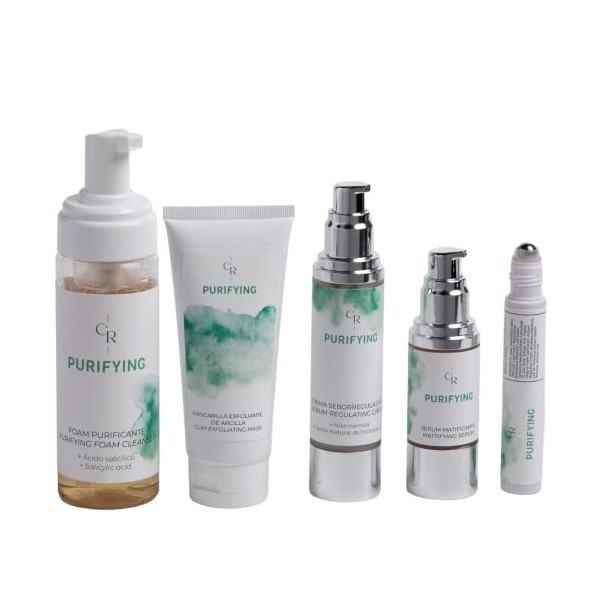 Pack Stop Acné/Mousse Purifiante 160 ml/Sérum Matifiant 30 ml/Crème Séborégulatrice 50 ml/Roll on 25 ml/Masque Exfoliant 100 