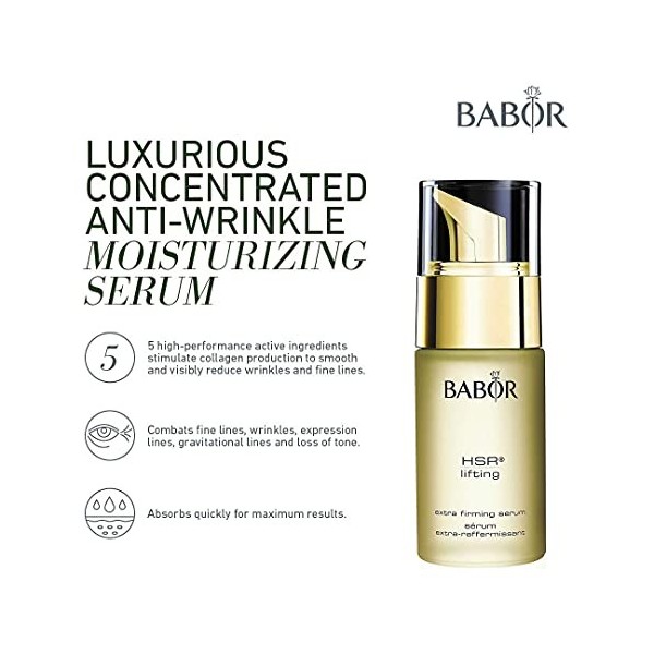 BABOR HSR Extra Firming Serum, sérum luxueux anti-rides pour tous les types de peau, effet liftant, 30 ml
