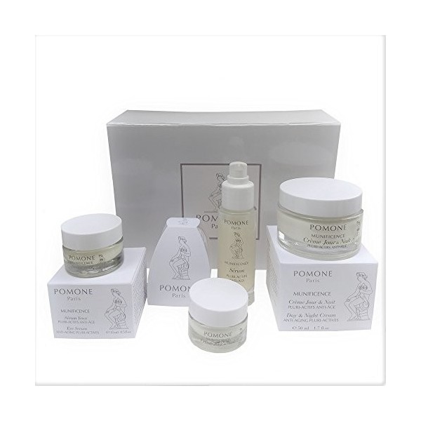 POMONE Paris CN0004 Coffret Sérum, Sérum Yeux, Crème Jour et Nuit, Crème Jour et Nuit 15 ml, Vertus de la Pomme