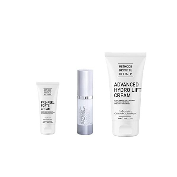 Trio de soins anti-âge : pre-peel, konnyaku et advanced hydro lift