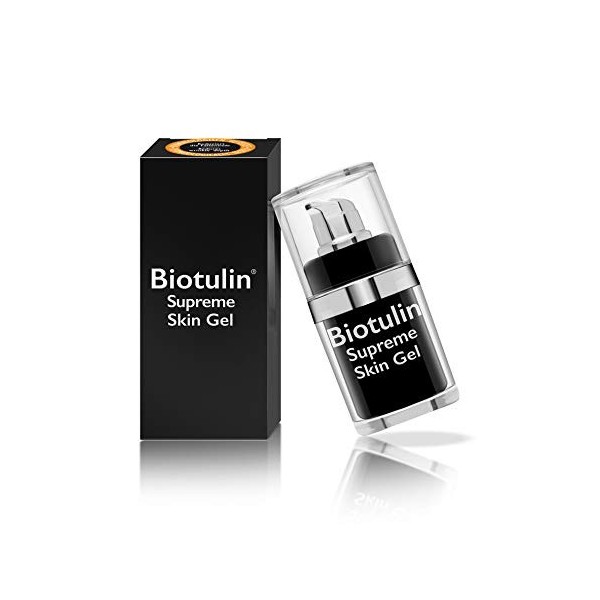 4x Biotulin Supreme Skin Gel 4x15ml + Masque | Sérum facial anti-rides pour femmes et hommes - Acide hyaluronique - Ingrédi