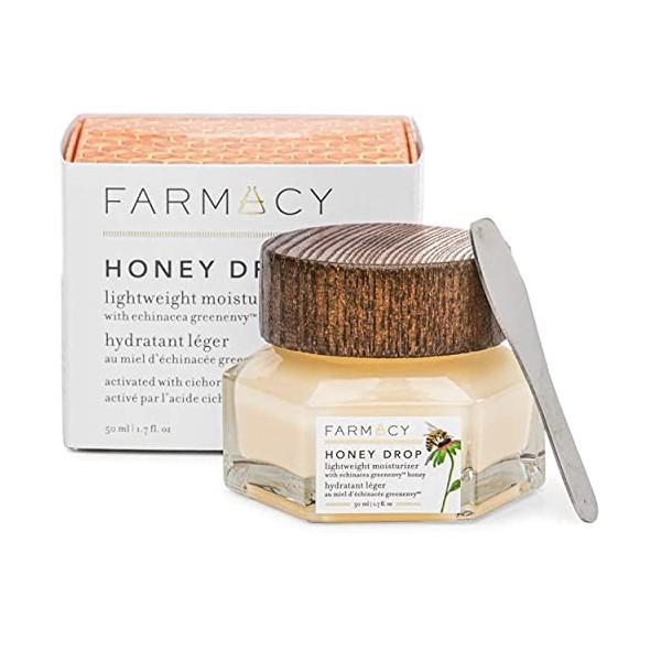 Farmacy Honey Drop Crème hydratante légère - Hydratant naturel pour le visage, 1,7 Fl Oz Pack de 1 