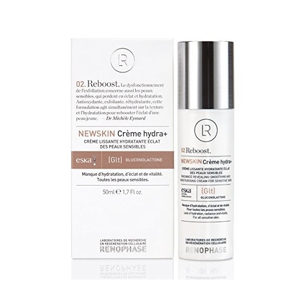 RENOPHASE-NEWSKIN Crème Hydra+ LA CRÈME LISSANTE HYDRATANTE ÉCLAT DES LABORATOIRES RENOPHASE,CONCENTRÉE EN GLUCONOLACTONE,ANT