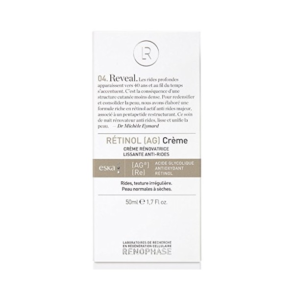 RENOPHASE - RETINOL AG Crème. LA CRÈME RÉNOVATRICE LISSANTE ET ANTI-RIDES DES LABORATOIRES RENOPHASE. CONCENTRÉE EN ACIDE G