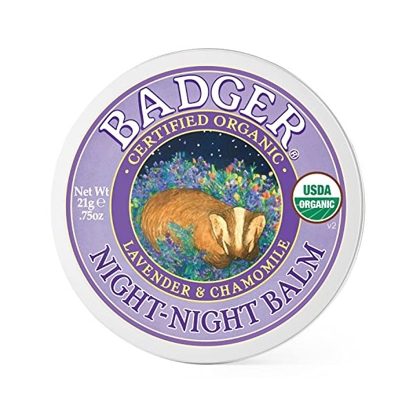 Badger NIGHT NIGHT BALM Certified Organic Calming Sweet Dream Balm For Kid