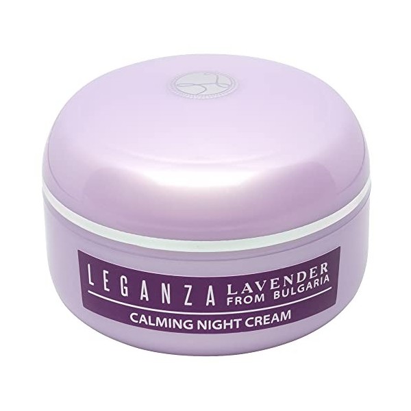 Leganza Crème de Nuit Apaisante avec de lhuile Essentielle de Lavande Bio et de lhuile dAmande