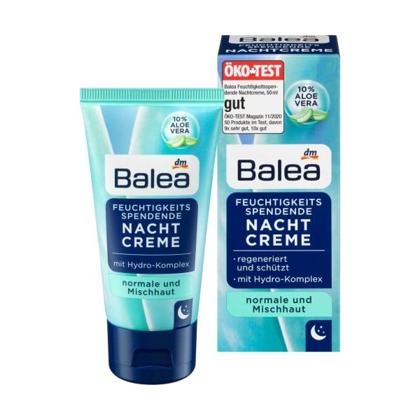 Balea Crème de nuit hydratante pour peaux normales et mixtes 50 ml