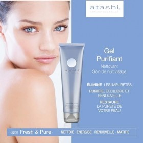 Atashi Fresh & Pure - Gel Purifiant Nuit | Nettoie, Purifie, Équilibre et Renouvelle la Peau | Effet Peeling Naturel | Peaux 