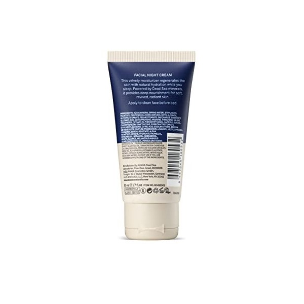 Dead Sea Naturals Crème De Nuit Pour Le Visage - Crème Hydratante Et Régénérante Pour Le Visage, Hydratant Réparateur Pour La