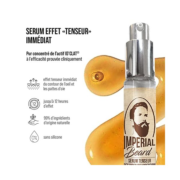 IMPERIAL BEARD - Sérum Tenseur des Rides dExpression - Serum Visage Homme - Effet Jusquà 12 h - 15 ml