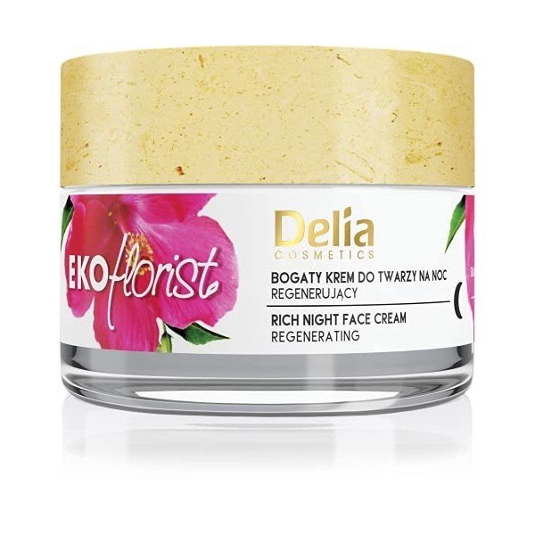 Delia Cosmetics - EKOflorist - Crème de nuit réparatrice - Formule riche - Cosmétique naturel végétalien avec beurre de karit