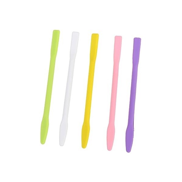 minkissy Lot de 10 spatules en silicone pour soins de la peau, grattoir à gâteau, tige dagitation, tige de gobelet cosmétiqu