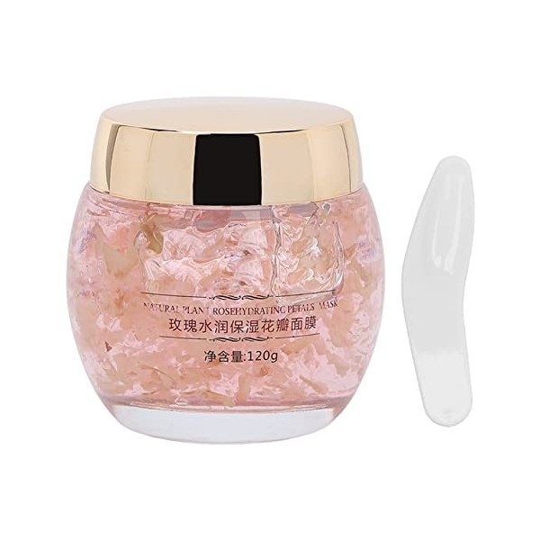 Masque Hydratant aux Pétales de Rose de 4,2 Oz, Crème de Nuit Hydratante pour le Visage de Nuit, Nourrissant et Réparateur po