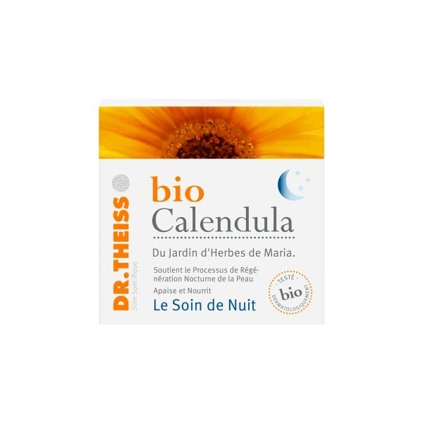 Bio Calendula Soin de Nuit | Visage | Nutrition Intense | Favorise la régénération cellulaire | Fermeté, Élasticité et Souple