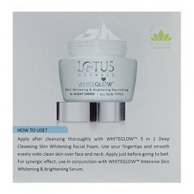Lotuss Herbals White Glow Skin Whitening And Brightening Nourishing Night Creme, 60g