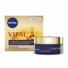 NIVEA Vital Soin de Nuit Confort & Nutrition 1 x 50 ml , crème anti-âge enrichie en Huile de Pépins de Raisin, soin visage f