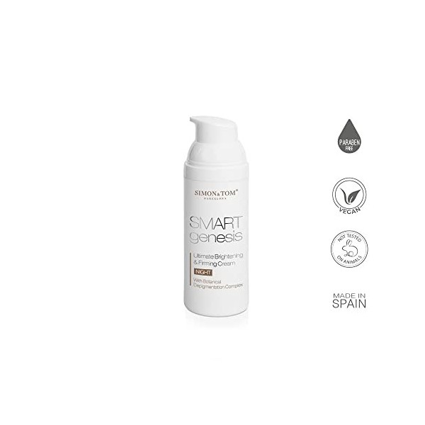 Simon&Tom Smart Genesis - Crème Hydratante Visage Nuit - Peaux Matures - Routine Visage Anti-Âge Crème Nuit - Raffermissante 