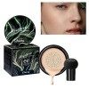 Mushroom flower Head Air Cushion CC Cream,Foundation BB Cream Concealer Long-lasting Nude Makeup Moisturizing Brightening Oil