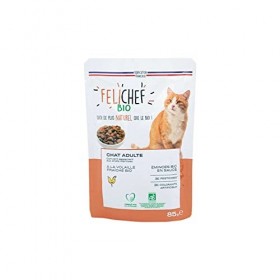 Felichef Emincés en Sauce Chat Adulte Volaille Bio 12 sachets