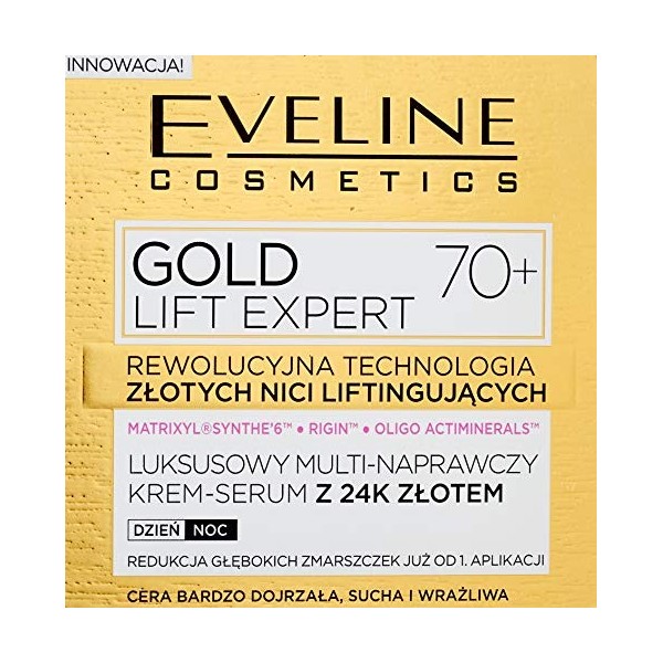 Eveline Cosmetics Gold Lift Expert CREME TAG&NACHT 70+ Or 24 carats 50 ml