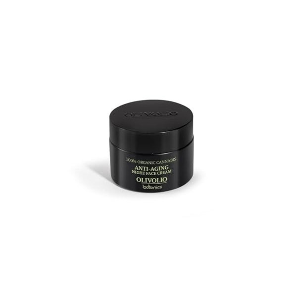 Olivolio Crème de nuit anti-âge 91 % dingrédients naturels et huile de chanvre 100 % bio - 50 ml