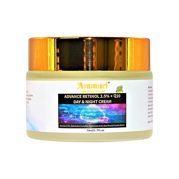 Ammuri Premium Skin Formula Q10 Face cream + Advance Retinol 2.5% Firming Day & Night Cream With Hyaluronic Acid Anti Wrinkle