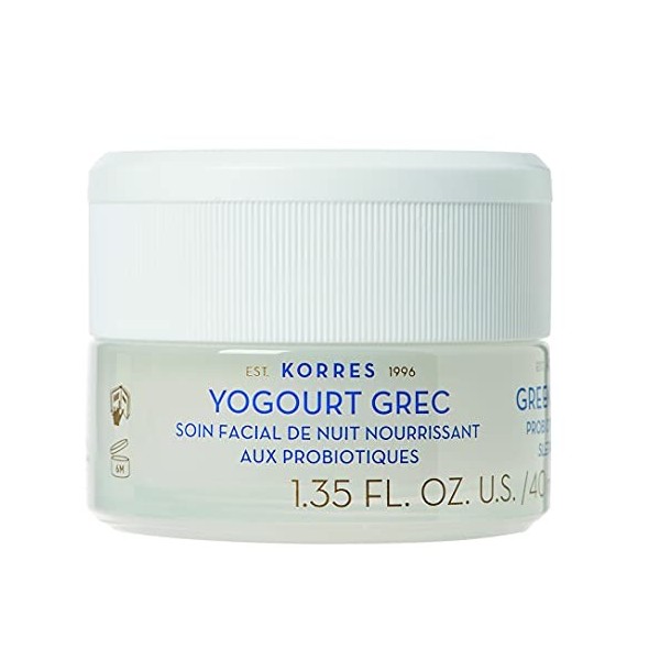 KORRES Crème Nuit Visage Yaourt Grec & Probiotiques pour Tous Types de Peaux/Même Sensibles 40 ml