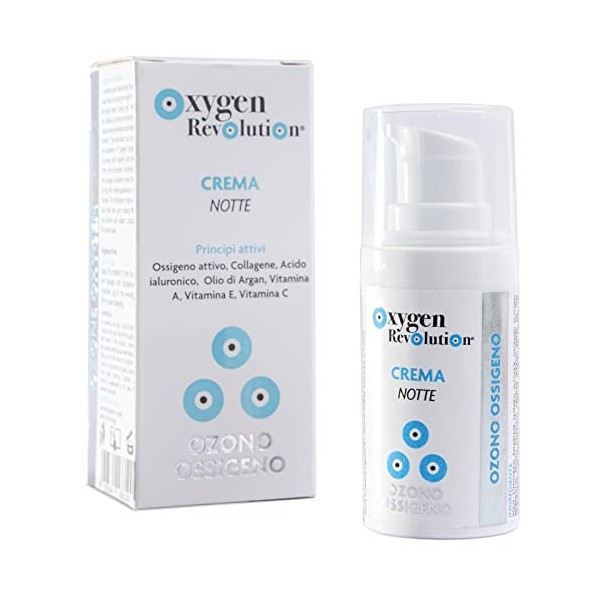 OXYGEN REVOLUTION Crème nuit nutriante à base doxygène et dozone avec acide hyaluronique et Collagène, hydratant, riche en 