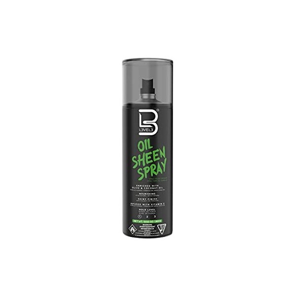 L3VEL3 Oil Sheen Spray - Adds Gorgeous Gloss - Strengthens and Protects Hair - Enriched with Olive and Coconut Oil - Infused 