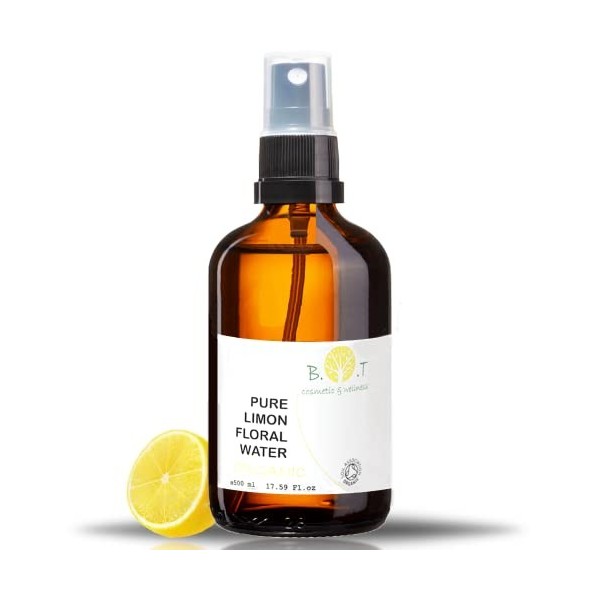 B.O.T cosmetic & wellness - Hydrolat de Citron 100% Organique | Eau Florale 500 ml | Soins Peau Sensible | Lotion Bébé | Aprè