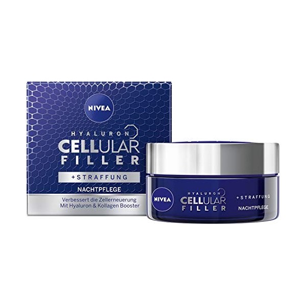 NIVEA Hyaluron CELLular Filler Crème de nuit anti-âge pour le visage 50 ml Crème de nuit efficace et intense