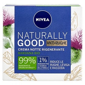 NIVEA NATURALLY GOOD Crème de nuit anti-rides 50 ml, crème anti-âge pour tous les types de peau, crème anti-rides à lhuile d