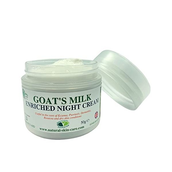 Goat s Milk Enriched Night Cream 50 G by Elegance Natural Skin Care for sensitive skin rosacea dermatite Psoriasis Eczéma Dr