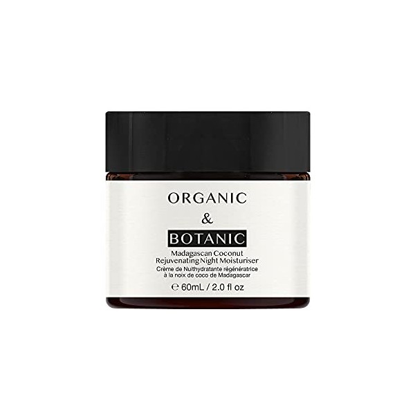 ORGANIC&BOTANIC Crème de Nuit Hydratante Régénératrice à la Noix de Coco de Madagascar