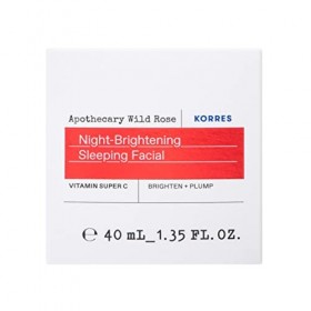 KORRES APOTHECARY WILD ROSE Crème de nuit pour peau rayonnante, soin hydratant, testé dermatologiquement, 40 ml